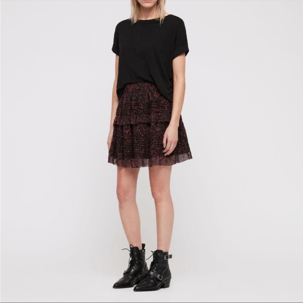 All Saints Sanse Rosey Tiered Skirt